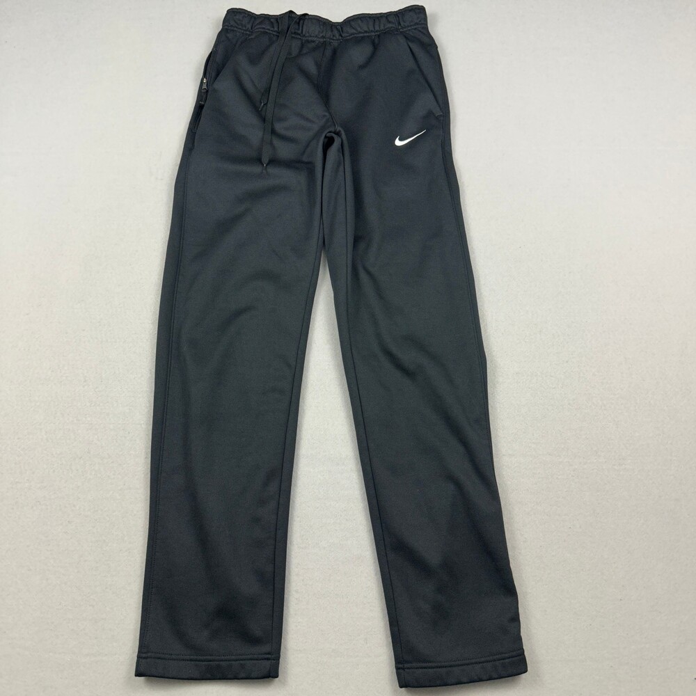 Nike Pants Men Small Black Solid Therma Fit Sweatpants Swoosh Pockets S